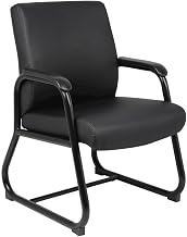Starlight Canyon Home Vinyl Guest Chair, Reception Seating for Office Visitors, Waiting Room Chair Without Wheels for Lobby or Meeting Room