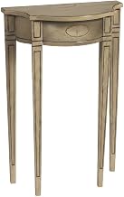 Starlight Canyon Home Solid Wood Demilune Console Table with Distressed-Finish, Mortise and Tenon Joinery for Entryway or Hallway Table