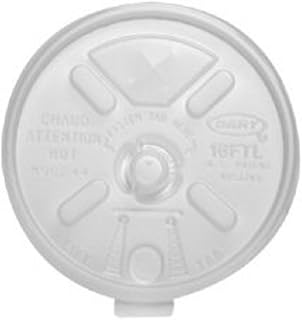 Dart Container, Inc. (16FTLS) Lid Styrofoam w/straw 16oz 1000/Ca