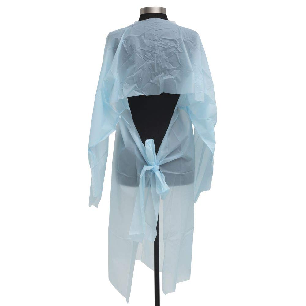 Blue Disposable Waterproof Isolation Gown by HUBERT – One Size, Plastic, Blue