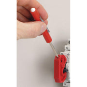 Lockout Tagout Miniature Circuit Breaker Lockout by Master Lock – Universal Toggles, Plastic, Red, Model S2393