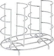 HUBERT Metal Cup and Lid Organizer – Chrome Finish, Holds Disposable Cups and Lids, Ideal for Beverage Stations