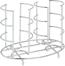 HUBERT Metal Cup and Lid Organizer – Chrome Finish, Holds Disposable Cups and Lids, Ideal for Beverage Stations