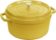 STAUB Enamelled Cast Iron Casserole Dish with Lid, Suitable for All Heat Sources Including Induction, Round, 26 cm, 5 L, 5.7 kg, Lemon