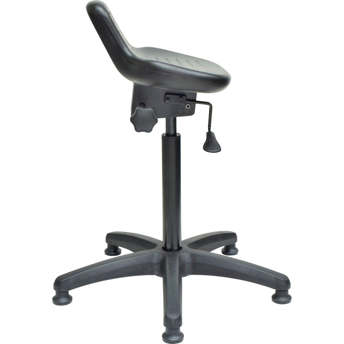 Interion Height Adjustable Ergonomic Sit Stand Stool by Global Industrial – Black, Model 571005