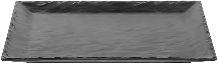 Cal-Mil Rectangular Faux Slate Black Melamine Platter - 13" L x 10" W x 1 1/2" H