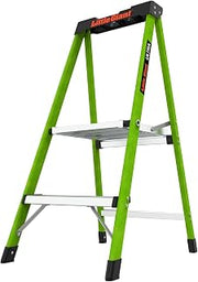 Little Giant Ultra Step Ladder, 2 Step with XL Platform, 11862 | 2 Step Lightweight Foldable Non-Conductive Fiberglass, Max 8 ft Reach, Type IA 300 lbs. Weight Capacity