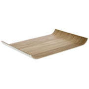 Serving Tray Wood-Look Melamine White and Light Brown - 14 1/8" L x 10 1/8" W x 1 1/5" H by HUBERT – 14.1" x 10.1" x 1.2", Plastic, Light Wood, Model M1384-WHT/LT WO