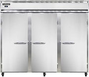 3RES-SA Extra-Wide Three Section Reach In Refrigerator, 85-1/2"W, Shallow Depth & Stainless Exterior