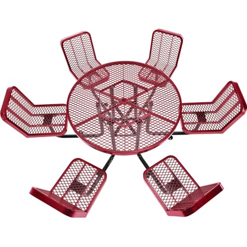 Global Industrial Red / 46" Dia. x 29"H / Industrial Picnic Tables