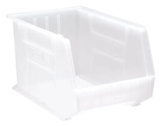Quantum Storage QUS260 Heavy-Duty Stackable Plastic Storage Bins for Workshop by QUANTUM STORAGE SYSTEMS – 18L x 11W x 10H, 1980.0 cubic_inches, Plastic, Clear, Pack of 4