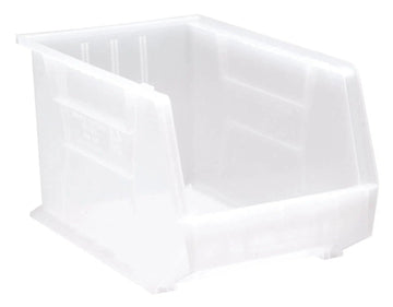 Quantum Storage QUS260 Heavy-Duty Stackable Plastic Storage Bins for Workshop by QUANTUM STORAGE SYSTEMS – 18L x 11W x 10H, 1980.0 cubic_inches, Plastic, Clear, Pack of 4