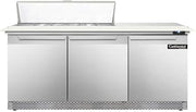 DL72-12C-FB Designer Line Sandwich Unit, 72" W, With 12 Pan Top Openings, 19" Cutting Board & Front Breathing