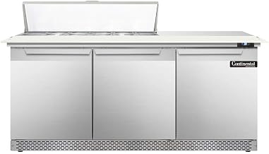 DL72-12C-FB Designer Line Sandwich Unit, 72" W, With 12 Pan Top Openings, 19" Cutting Board & Front Breathing