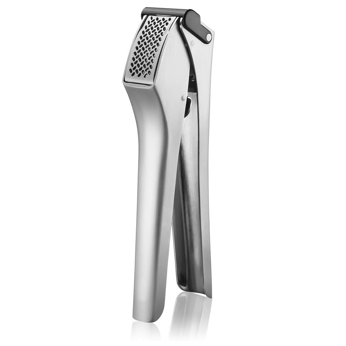 Garlic Press by GEFU – 20.6 x 3.7 x 6.2 cm, Plastic, Silver / Black, Model 13451
