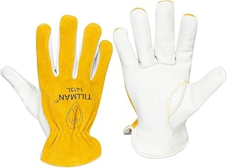 Tillman 1413 Top Grain/Split Cowhide Unlined Leather Rolled Cuff Drivers Glove, Large