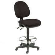 Task Stool - 360 Footrest Without Arms - Black by Global Industrial – Alloy Steel, Black, Model 808659BK