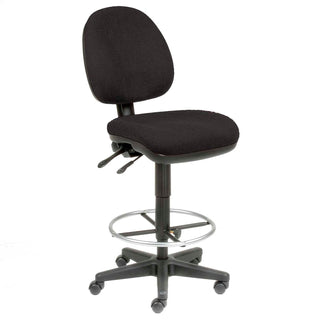 Task Stool - 360 Footrest Without Arms - Black by Global Industrial – Alloy Steel, Black, Model 808659BK