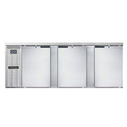 BBC90-SS Three Section Refrigerated Back Bar Cooler by Continental Refrigerator – Commercial Grade