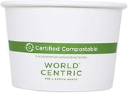 World Centric BO-PA-16 Compostable Paper Bowl, 16 oz. (Pack of 500), White