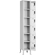 Global Industrial 6-Tier 6 Door Clear View Locker – Digital Lock, 12" W x 18" D x 78" H,Gray, Assembled