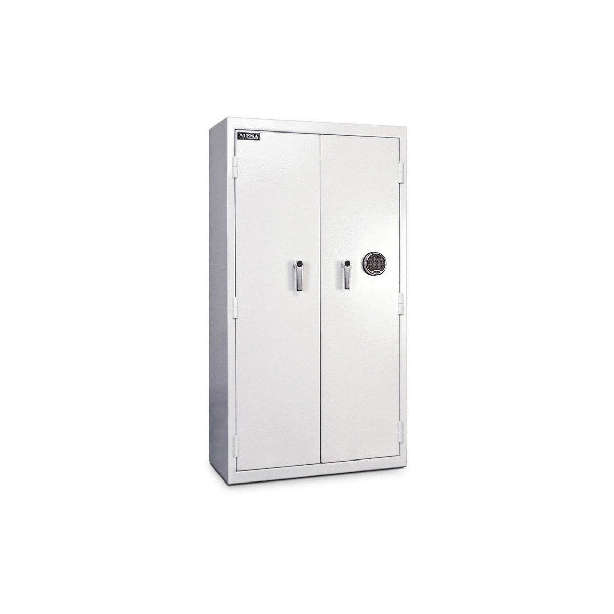 Mesa Safe Pharmacy Safe by Mesa Safe Co. – 16"L x 32"W x 60"H, Alloy Steel, White, Model MRX1000E