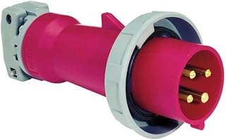 Hubbell HBL430P7W Pin and Sleeve IEC Plug, 3 Pole, 4 Wire, 30 amp, 3 Phase, 480V, Watertight