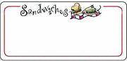 HUBERT White 12-Up Laser Labels Imprinted Sandwiches - 3 1/2" L x 1 5/8" H, 780 per Pack