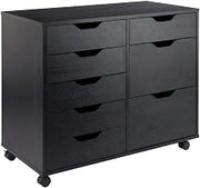 Furnifact Black 6-Drawer Mobile Storage Cabinet, Rolling Pantry with Durable Metal, Compact Design, Office or Home Organization