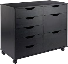 Furnifact Black 6-Drawer Mobile Storage Cabinet, Rolling Pantry with Durable Metal, Compact Design, Office or Home Organization