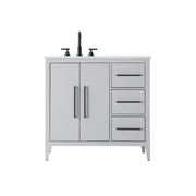 Grey Millie Bathroom Vanity by by Elegant Lighting – Solid wood and MDF, Gray, Model VF29336GR