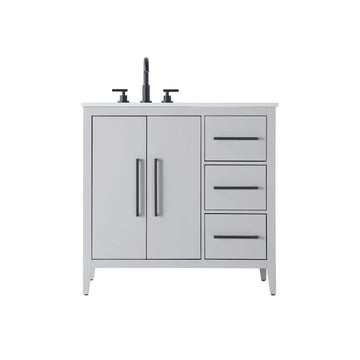 Grey Millie Bathroom Vanity by by Elegant Lighting – Solid wood and MDF, Gray, Model VF29336GR