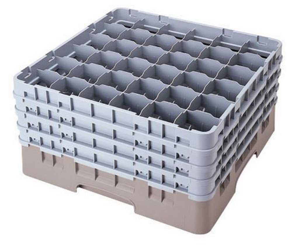 (36S1214151) 36 Compartment Stemware & Tumbler Glass Rack - Camrack® by Cambro – 12-5/8-Inch, Plastic, Soft Gray