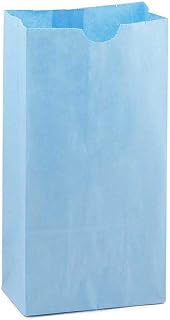 Hygloss Products Light Blue Paper Bags – For Party Favors, Arts, Crafts 3.5 x 6 x 11 Inch, 100 Pack