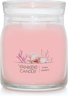 Yankee Candle Pink Sands Scented Signature 13oz Medium Jar 2-Wick Candle Over 35 Hours of Burn Time
