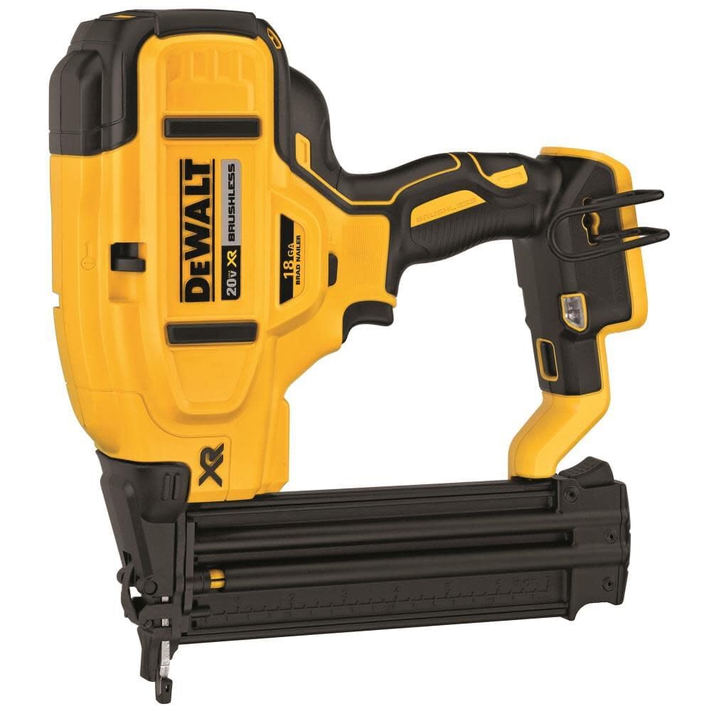 20V MAX* XR® 18 GA Cordless Brad Nailer (Tool Only) by DEWALT – One Size, Steel, Black, Yellow, Model DCN680B