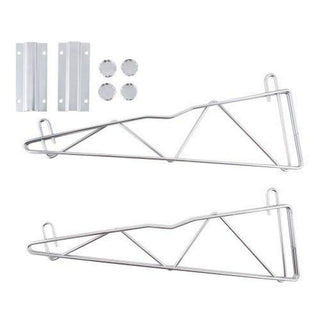 18" Fixed Wall Mount Single Wire Shelf Bracket by Nexel – 18", Steel, Chrome, Model AB18C