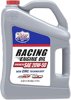 Lucas Oil 10616 Synthetic SAE 20W-50 Racing Only Engine Oil - 5 Quart (Pack of 3)