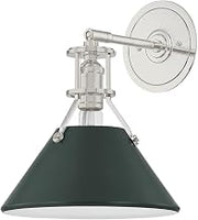 Hudson Valley Lighting MDS350-PN/SSG Painted No. 2-1 Light Wall Sconce - 12 Inches Tall and 9.5 Inches Wide - Polished Nickel/Soft Studio Green