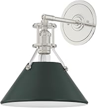 Hudson Valley Lighting MDS350-PN/SSG Painted No. 2-1 Light Wall Sconce - 12 Inches Tall and 9.5 Inches Wide - Polished Nickel/Soft Studio Green