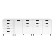 Winsome White / 3 Doors, 12 Drawers / Transitional Storage Cabinets