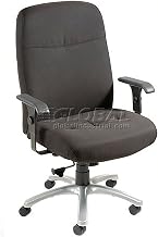 Global Industrial Big & Tall High Back Chair with Adjustable T-Arms, Fabric Upholstery, Black