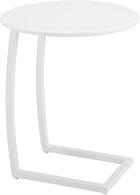 Noga End Table White, White End Table, Modern Style, Powder Coated Aluminum Round Shape Tabletop, Aluminum, Outdoor Living, 19.7" W x 19.7" D x 24.2" H