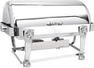 Eastern Tabletop 3114LH-SS 8 Quart Lion Head Chafer with Rolltop, 18/10 Stainless Steel