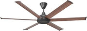 Big Ass Fans 72" Bison Ceiling Fan with LED Light, Black Motor, Walnut Foils, WiFi Smart Control, Large Room Indoor Fan, Quiet Energy-Efficient Motor