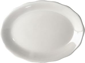 CAC China SC-13 Seville Scallop Edge Oval Platter 11 5/8"