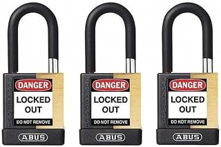 ABUS Keyed Padlock, Open, Rectangular Steel Body, Hardened Steel Shackle, 3/4 in W, 3 PK 20064-1 Each