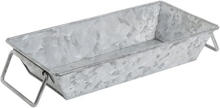 HUBERT Galvanized Metal Serving Pan Rectangular - 10"L x 5"W x 2"H