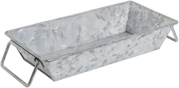 HUBERT Galvanized Metal Serving Pan Rectangular - 10"L x 5"W x 2"H