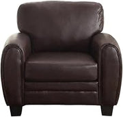 Faux-Leather Upholstered Armchair with Padded Seat and Arms by Starlight Canyon Home – Faux Leather, Black